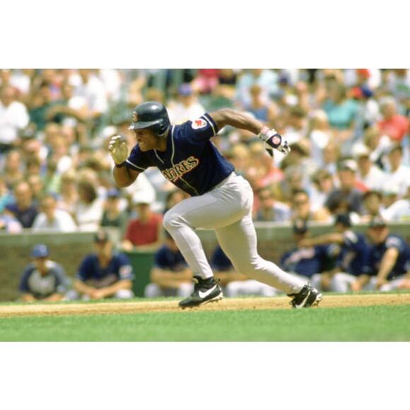 San Diego Padres 1997-1998 Russell DIAMOND jersey 44 M navy orange MLB vintage - Picture 12 of 15